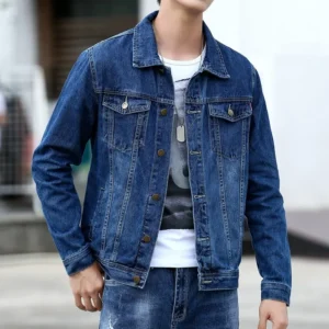 Blouson jean homme bleu