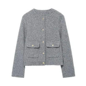 blouson laine femme gris