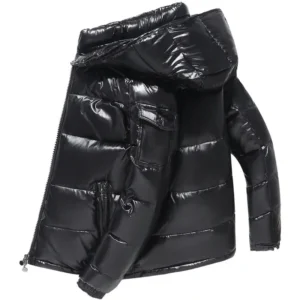 Blouson doudoune homme à capuche chauffant