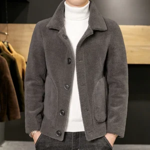 blouson laine unicolore homme