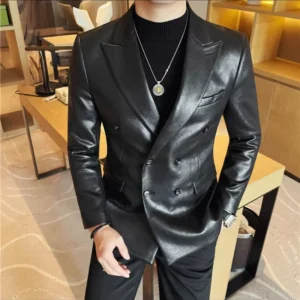 Le-Blouson en cuir pour hommes style britannique